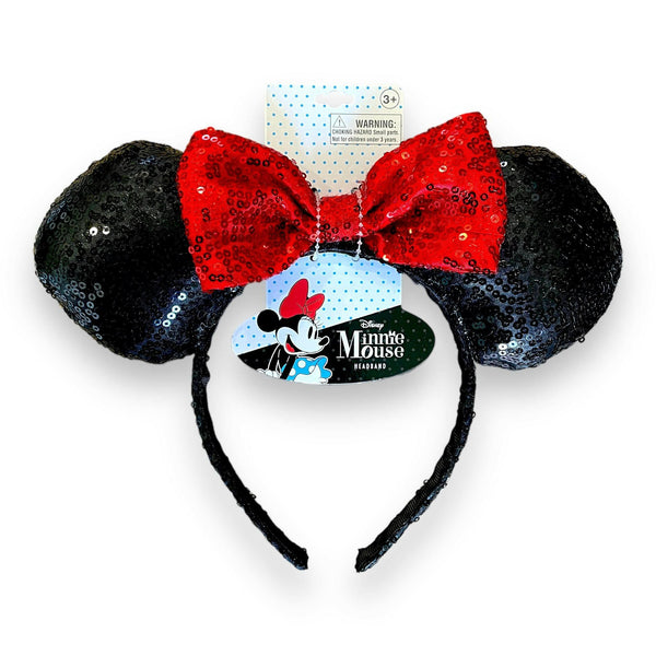 Minnie Mouse Ears & Bow * Red Black Glitter Tank Top * Disneyland