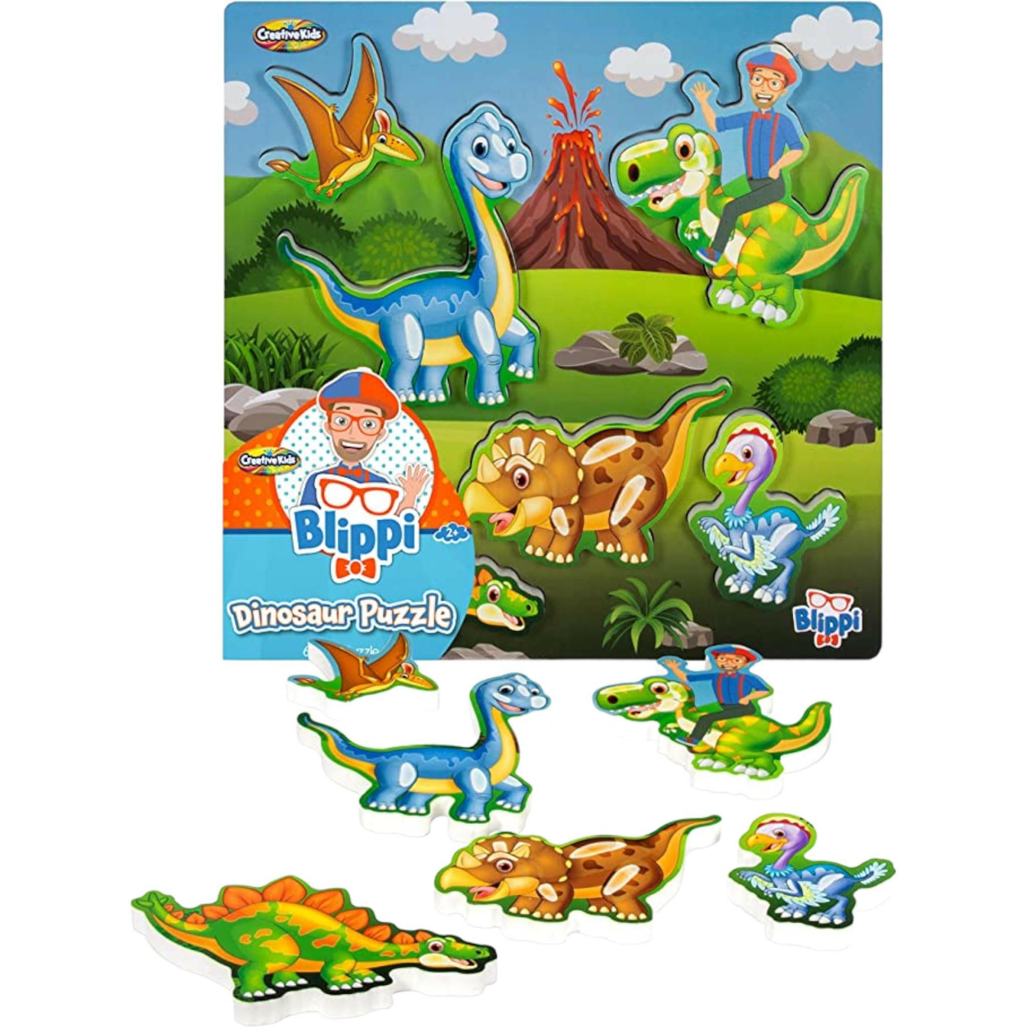 Blippi Montessori Chunky Puzzles for Kids, 3 Chunky Puzzle Set for Toddlers Wo