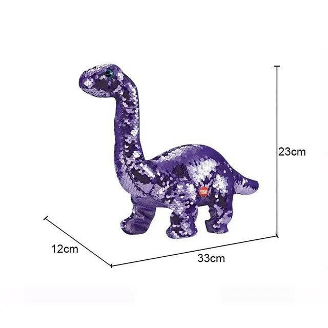 Sparkling Reversable Sequin Moving Electric Dinosaur With Roaring Sounds And Remote Control For Kids And Toddlers