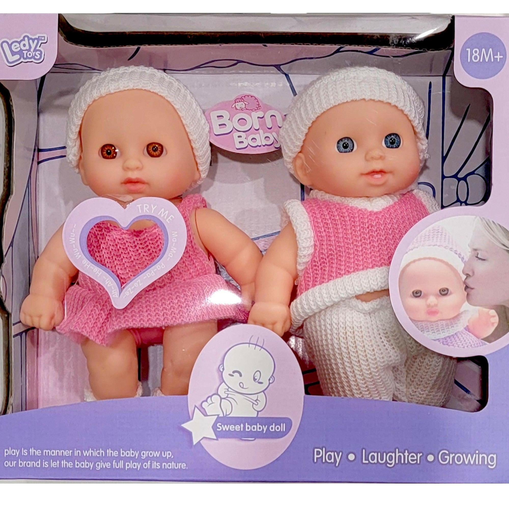 Twins soft-body Cute Baby Twins Dolls Boy and Girl Set