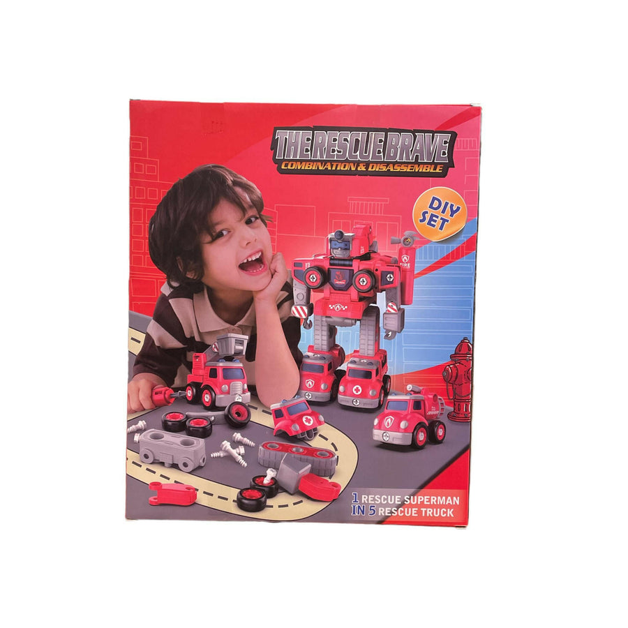 5 in1 FireTruck Toys-For-3-4-5 Best Toys for Kids This Rescue Robot